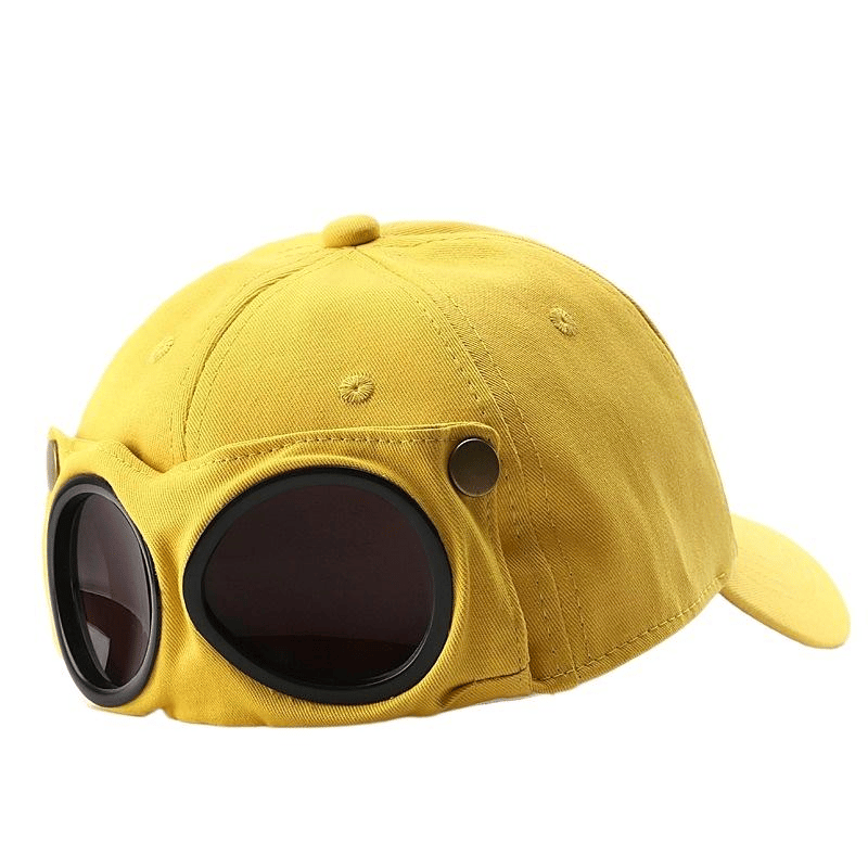 🤣 Casquette de baseball style aviateur — Emplacements originaux pour lunettes de soleil et détails métalliques vintage !🧢✨