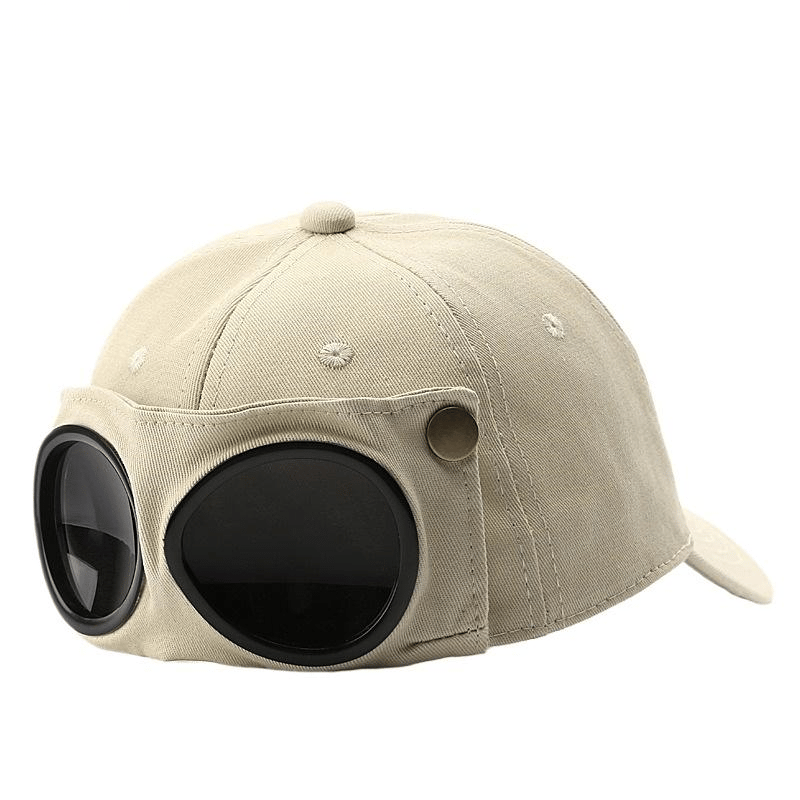 🤣 Casquette de baseball style aviateur — Emplacements originaux pour lunettes de soleil et détails métalliques vintage !🧢✨