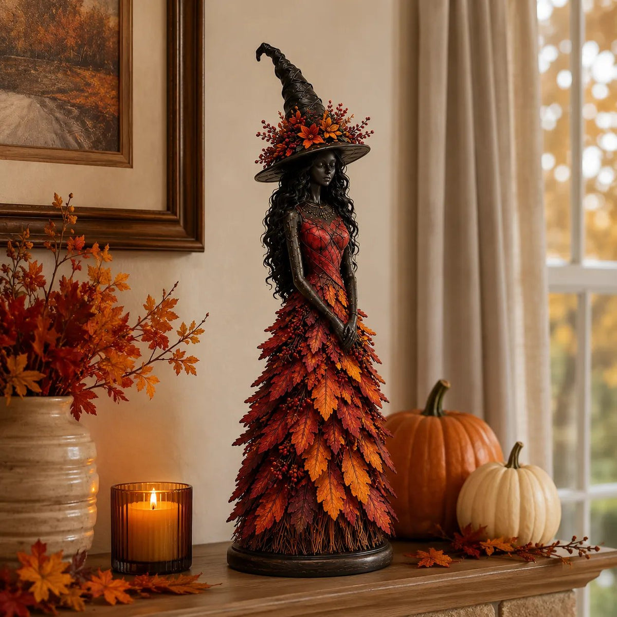 💥DERNIER JOUR : 50 % DE RÉDUCTION - 🧙 Figurine « Sorcière d'automne enchantée » (📦 Achat de 3 articles : livraison gratuite)