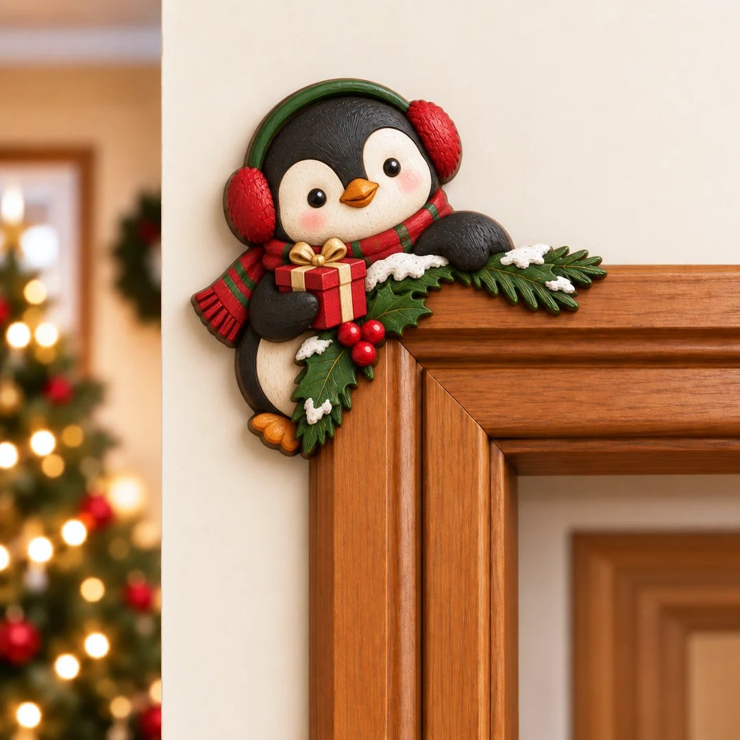⏰DERNIER JOUR : 50 % DE RÉDUCTION 🎅 Décoration d'angle pour encadrement de porte « Peekaboo » de Noël