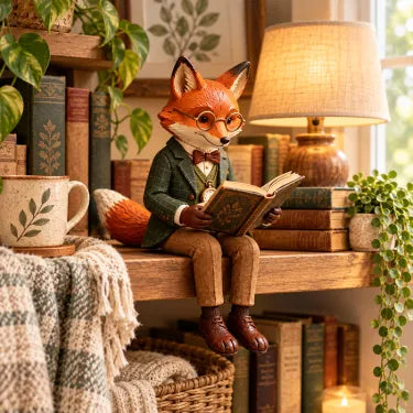 🦊 Décoration « Renard qui lit »