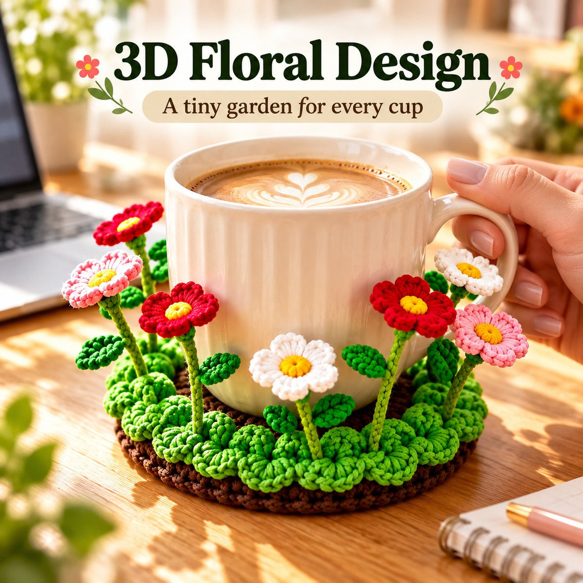 🌸50 % DE RÉDUCTION🌸 Sous-verre floral au crochet fait main | Everlasting Table Art 🌸