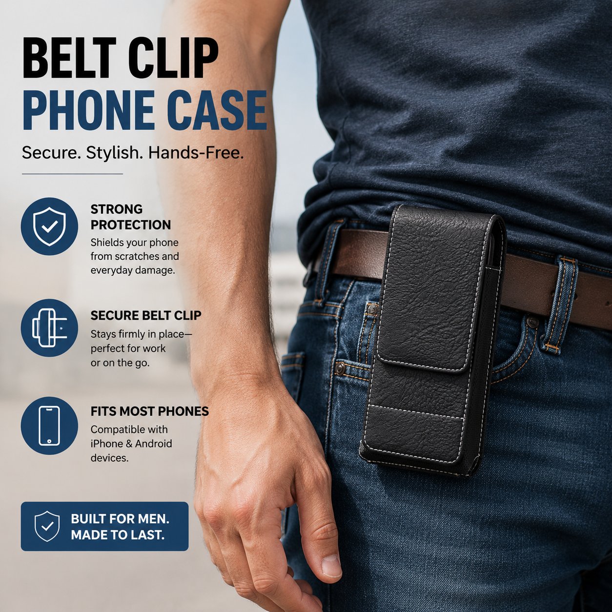 ⚡Grande promotion | Étui pour téléphone portable à porter à la ceinture 📱 Étui en cuir à plusieurs poches avec porte-cartes