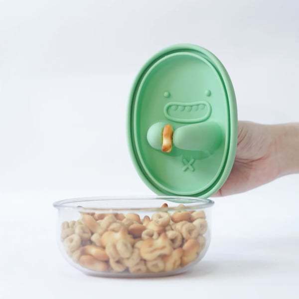 🍿Boîte à goûter 2-en-1 anti-gaspillage (🥢Couvercle muni d'un cache-doigts)