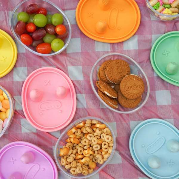 🍿Boîte à goûter 2-en-1 anti-gaspillage (🥢Couvercle muni d'un cache-doigts)