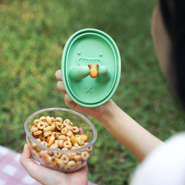🍿Boîte à goûter 2-en-1 anti-gaspillage (🥢Couvercle muni d'un cache-doigts)