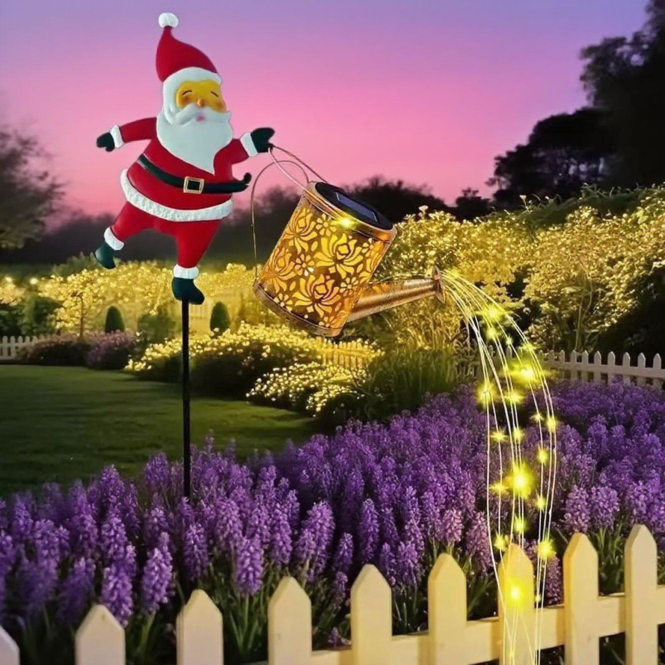 ⏰Lumière Solaire Pour Jardin En Forme De Père Noël🎅🎄
