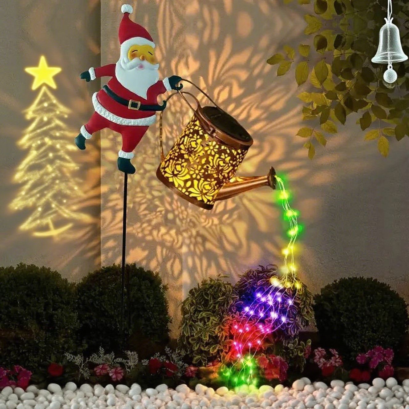 ⏰Lumière Solaire Pour Jardin En Forme De Père Noël🎅🎄