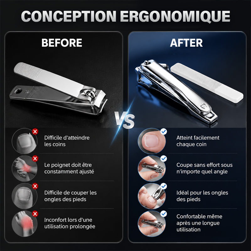 Pince à ongles rotative à 360 degrés en acier inoxydable multi