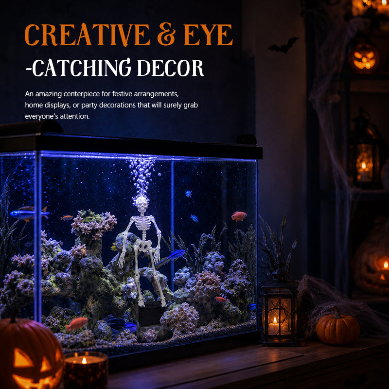 💀 Décoration d'aquarium « Squelette dynamique » : une décoration d'aquarium actionnée par l'air !🐠
