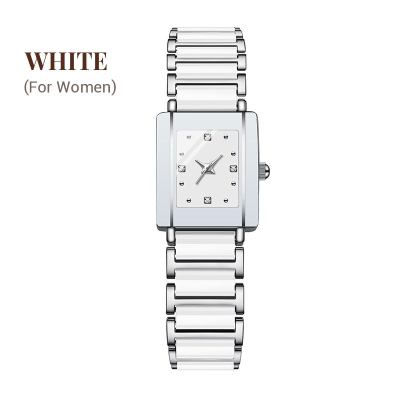 ⌚Montre-bracelet carrée en céramique à quartz, tendance