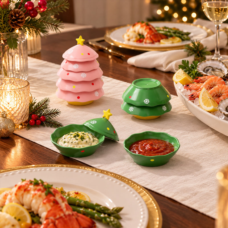 Ensemble de coupelles en forme de sapin de Noël