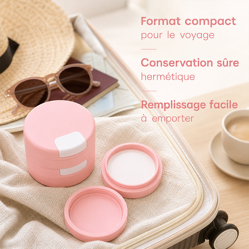 Conteneur de voyage magnétique de pour crème et lotion