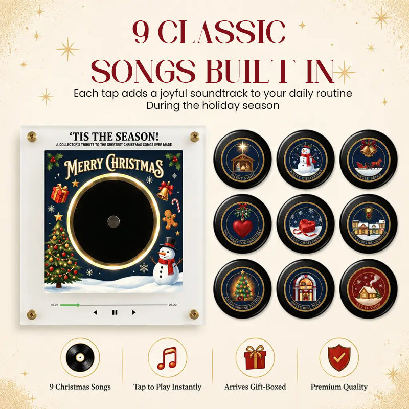 Autocollants de Noël pour réfrigérateur | Décoration interactive pour les fêtes avec 9 chansons de Noël classiques