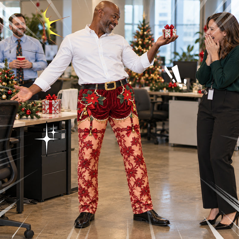 Pantalon de Noël amusant à effet d'illusion d'optique