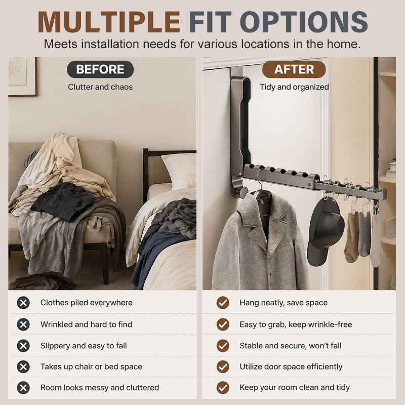 🧺 Porte-vêtements pliable à accrocher à la porte