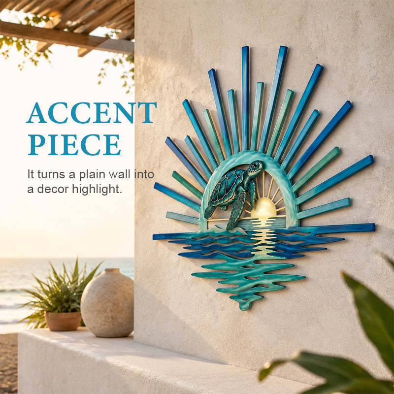 🌅 Décoration murale en métal « Legend of the Sunset Tides » – 🌊 Décoration murale en métal de style nautique vintage