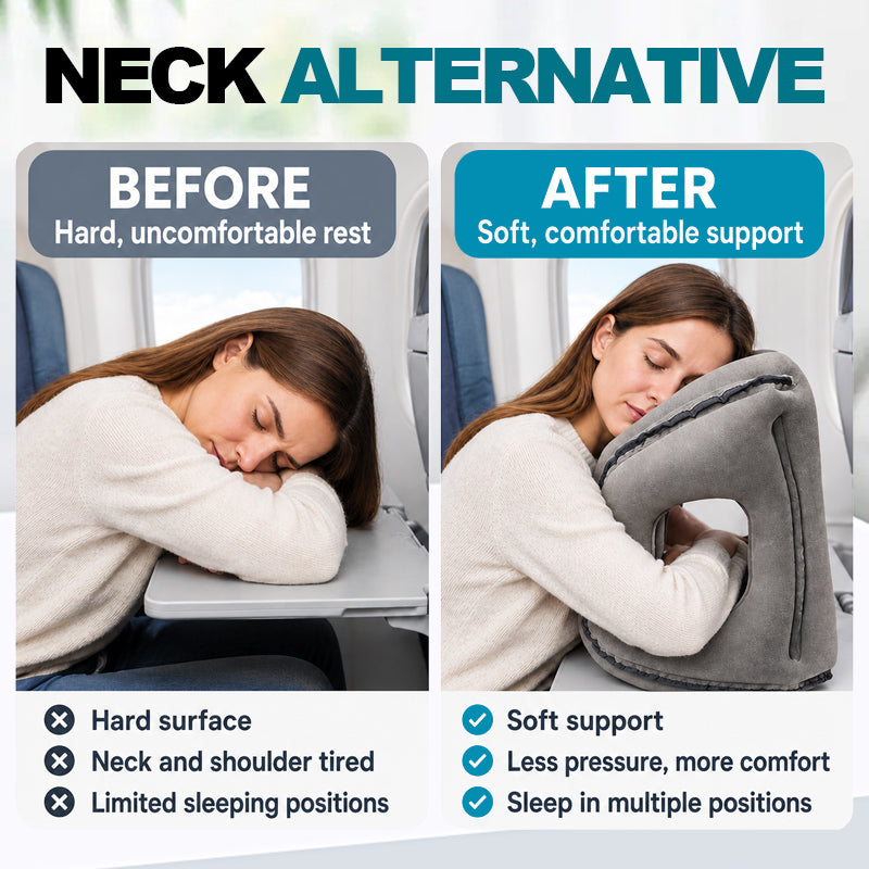 Oreiller gonflable portable en forme d'avion