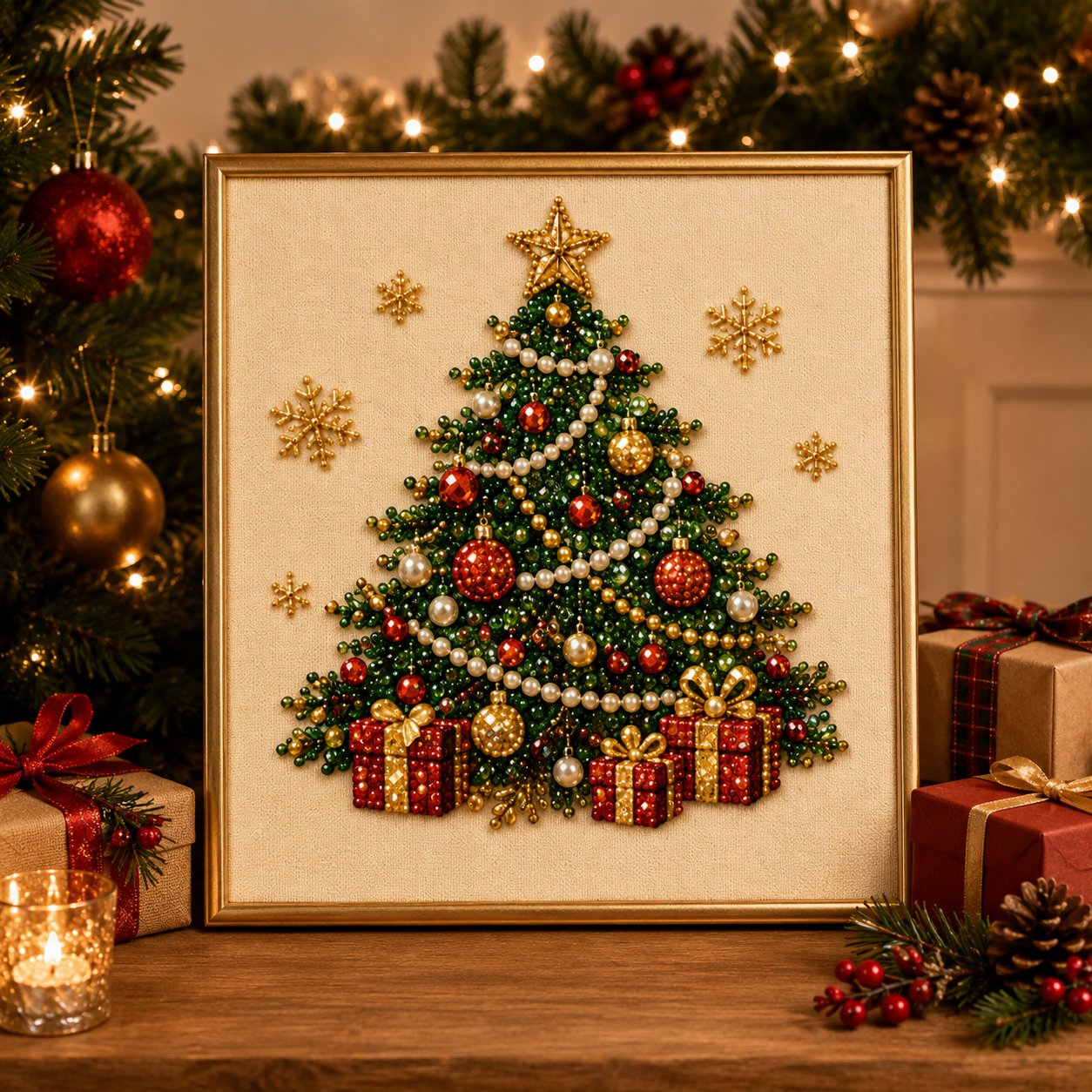 🧘Détendant et adapté aux débutants - 🎨💎Kit de peinture aux perles « Diamond Painting » de Noël à réaliser soi-même