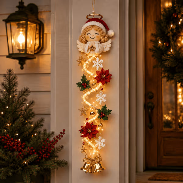 🎄 Accroche-porte de Noël lumineux ✨ Décoration festive pour la maison