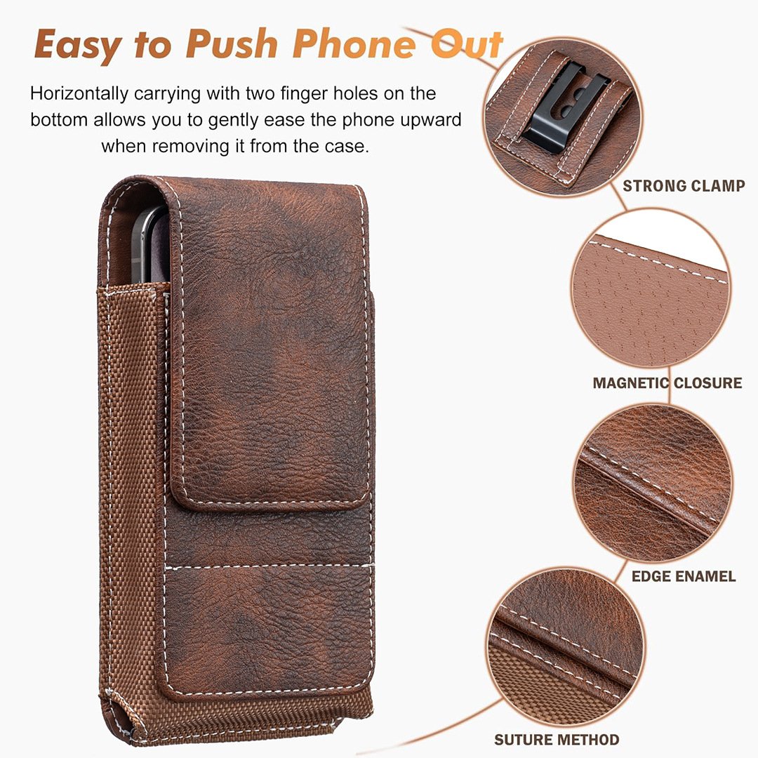 ⚡Grande promotion | Étui pour téléphone portable à porter à la ceinture 📱 Étui en cuir à plusieurs poches avec porte-cartes