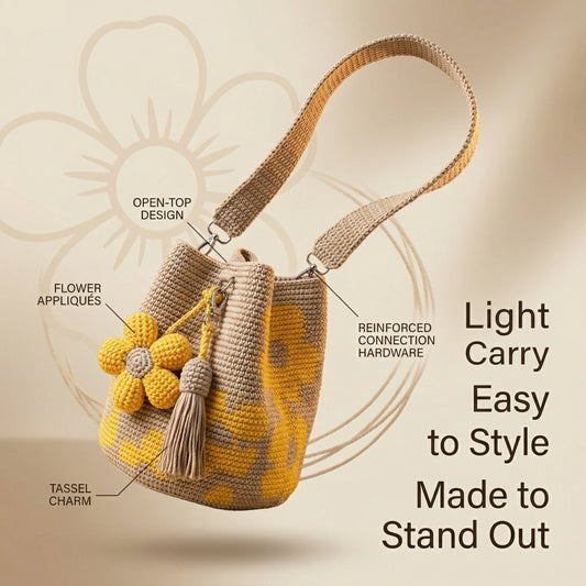 Sac fourre-tout à fleurs au crochet fait main 🌼✨