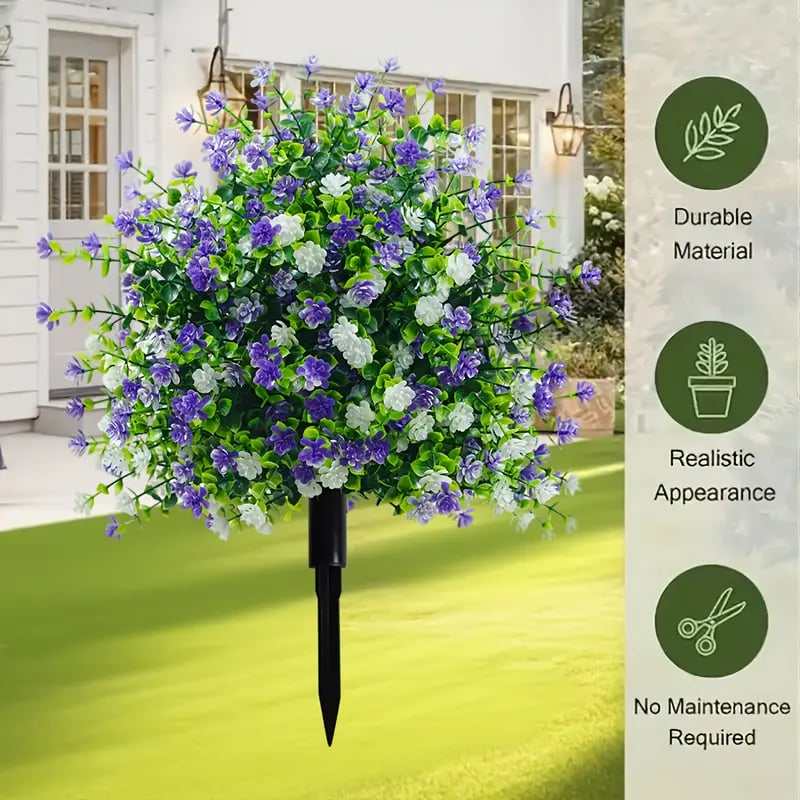 🌸Arbres artificiels en pot avec piquets de fixation au sol