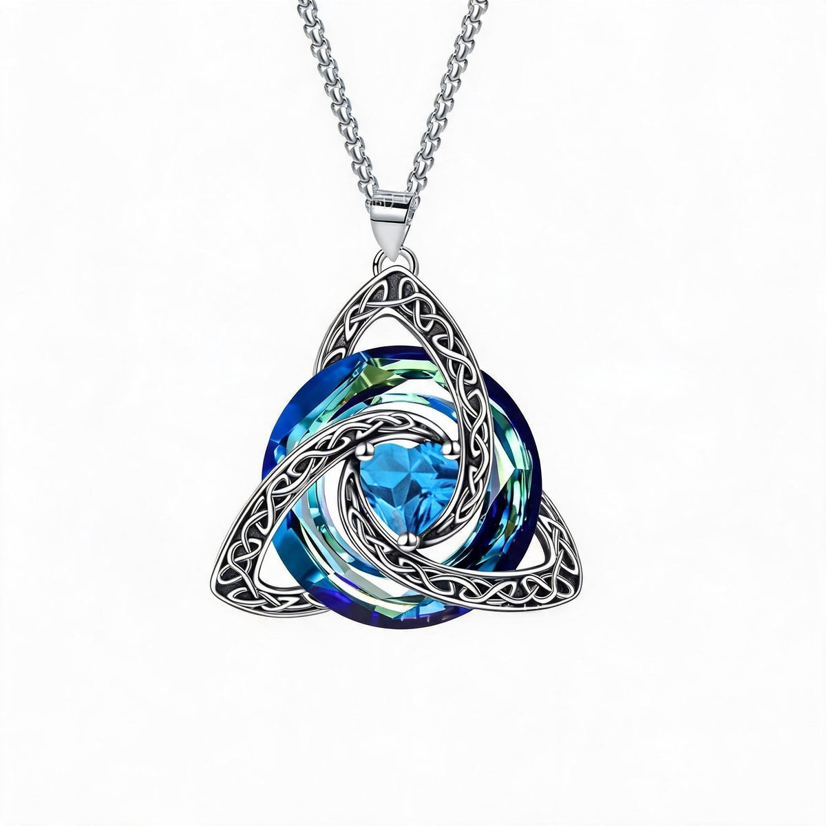 ✨Collier avec pierre de naissance et nœud celtique de la Trinité – Un symbole chargé de sens, représentant l'amour et le lien ❤️