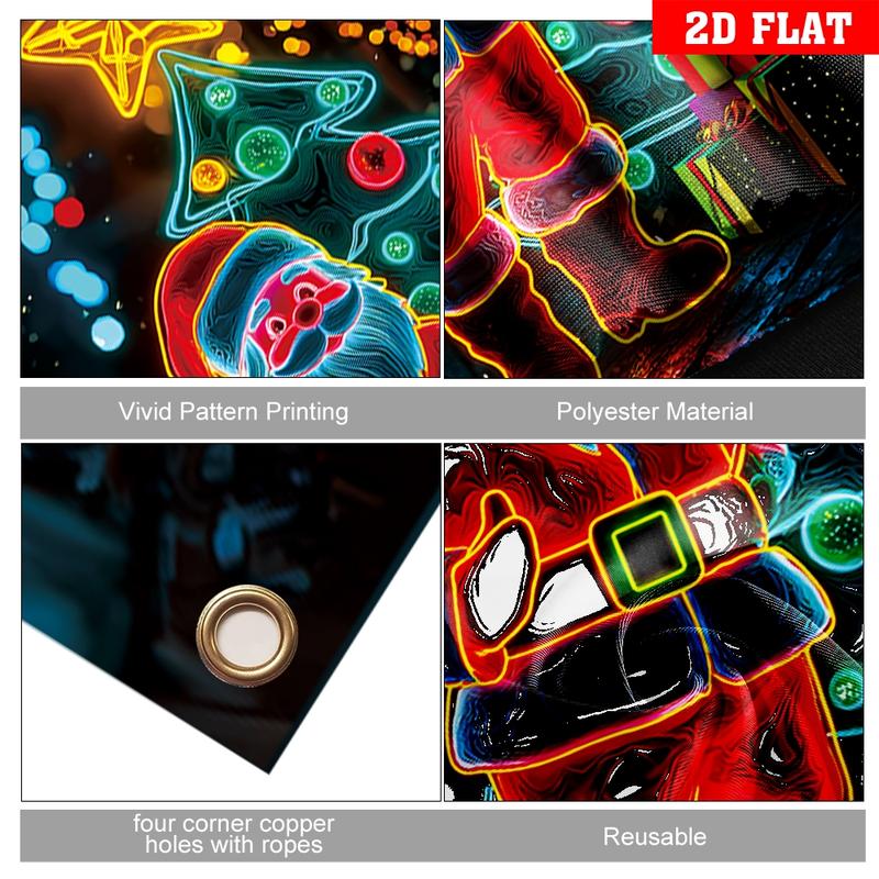 Bannière fluorescente pour porte de Noël