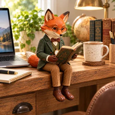 🦊 Décoration « Renard qui lit »