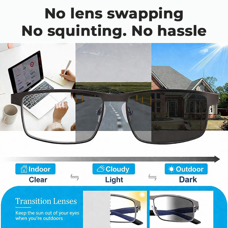 👓Lunettes photochromiques – Teinte automatique, protection UV400 et filtrage de la lumière bleue