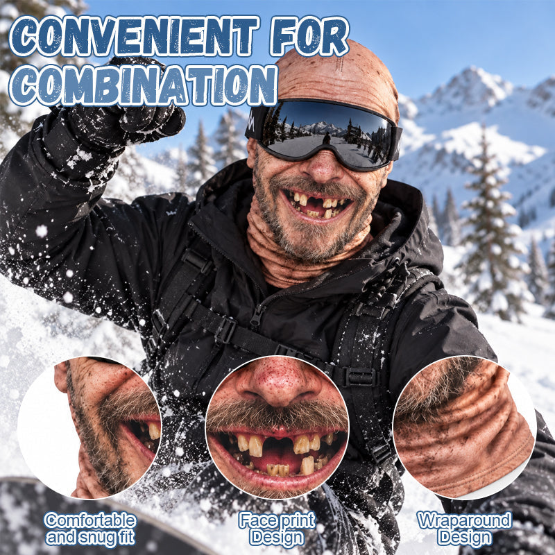 Masque de ski réaliste et drôle – Accessoire hilarant pour les fêtes d'hiver en plein air entre amis