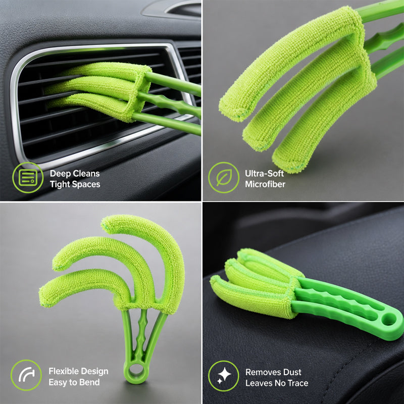 🍀Brosse multifonction pour le nettoyage des grilles d'aération de la voiture et de la maison