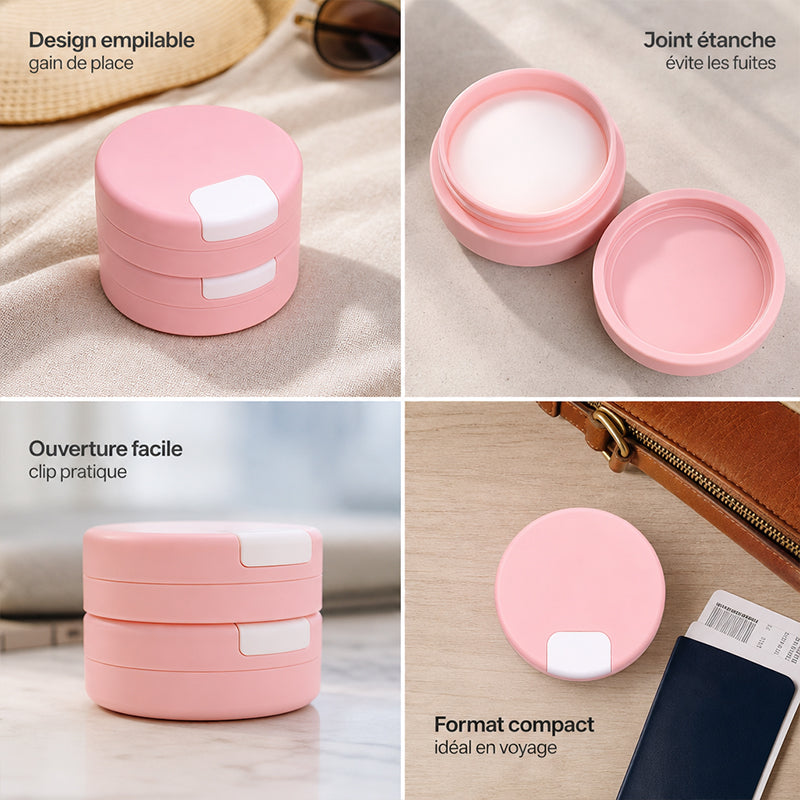 Conteneur de voyage magnétique de pour crème et lotion