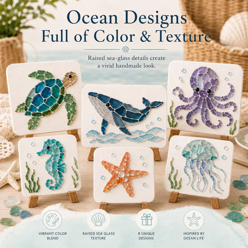Kit d'art en verre de mer – Créez un magnifique chef-d'œuvre en mosaïque