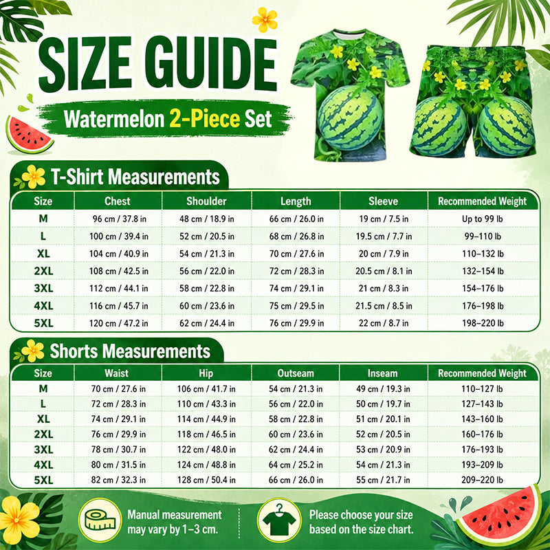 🍉 Lot de t-shirts avec imprimé pastèque rigolo