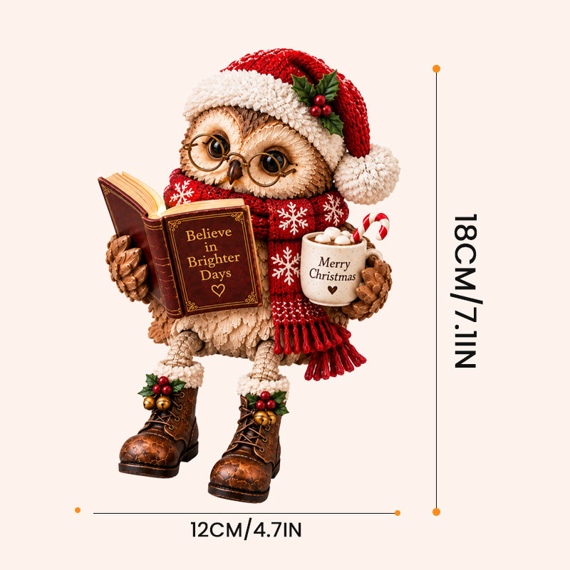 Figurine d'un hibou en train de lire, qui fait chaud au cœur