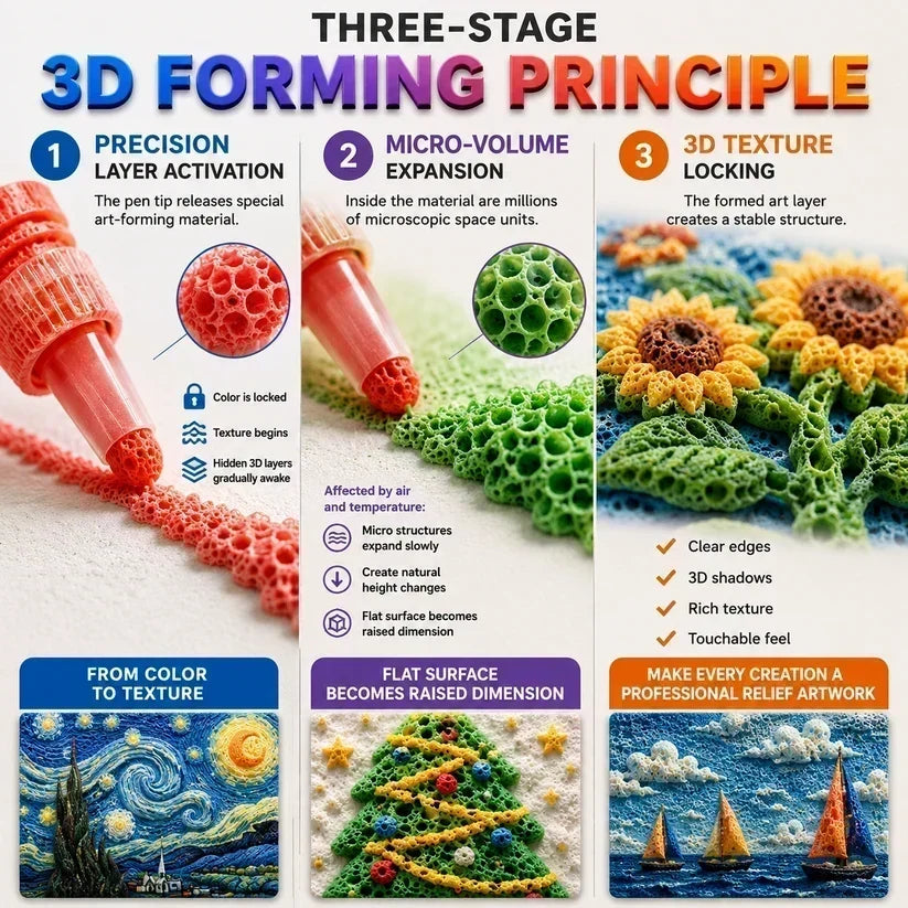 🎁🔮Stylo magique – Dessinez en 3D d'un seul trait !🎄 Stylos de dessin « Bubble Popcorn » à faire soi-même & 2 achetés, 1 offert 🔥