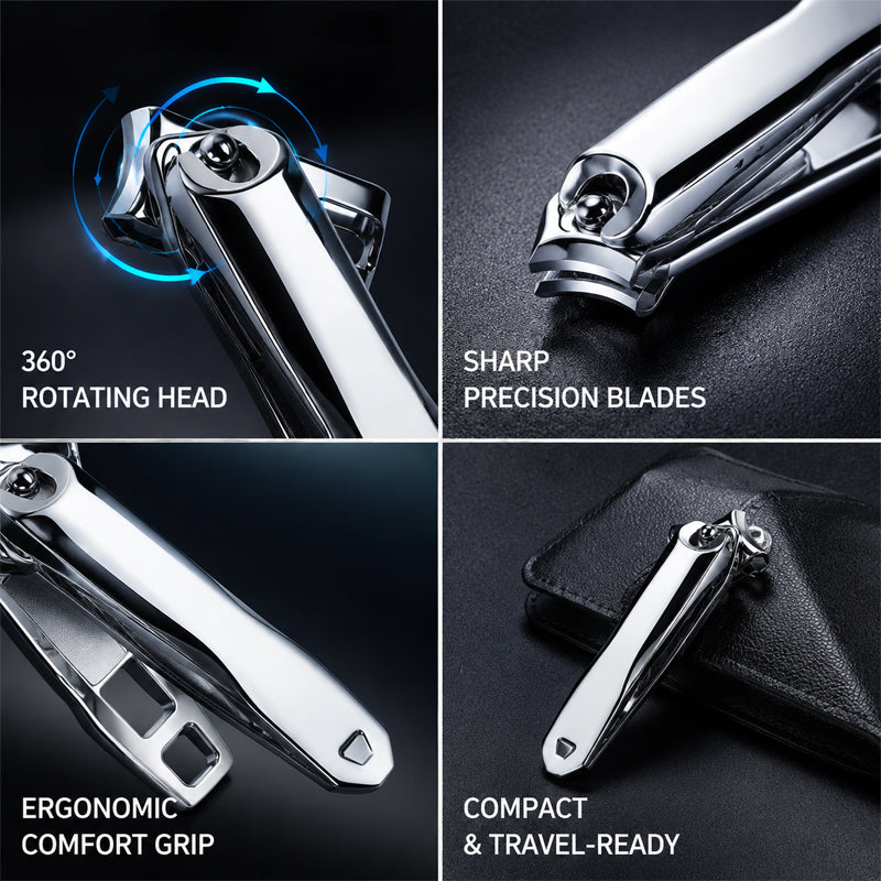 Pince à ongles rotative à 360 degrés en acier inoxydable multi