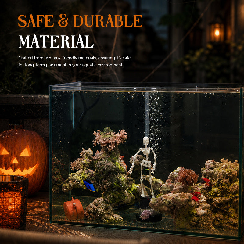 💀 Décoration d'aquarium « Squelette dynamique » : une décoration d'aquarium actionnée par l'air !🐠