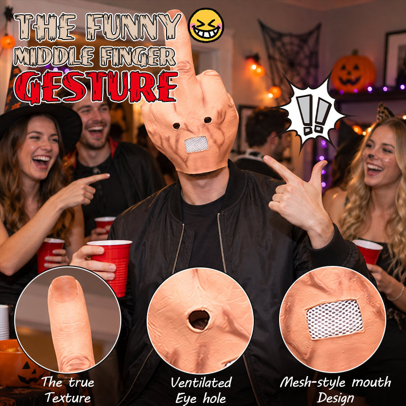 🖕 Le masque géant en forme de doigt d'honneur qui vole la vedette à la fête