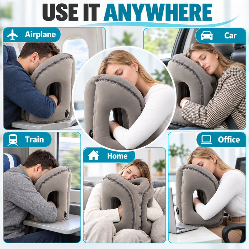 Oreiller gonflable portable en forme d'avion