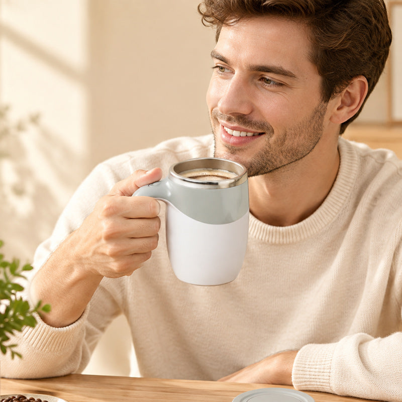 Tasse à café automatique à agitation automatique avec couvercle, bol mélangeur magnétique portable