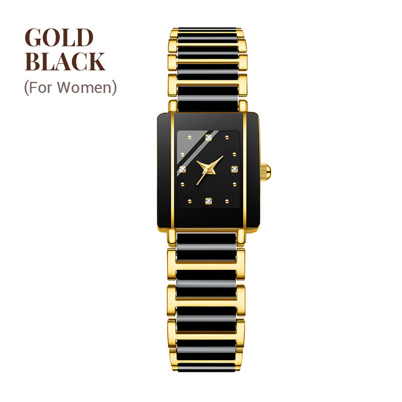 ⌚Montre-bracelet carrée en céramique à quartz, tendance