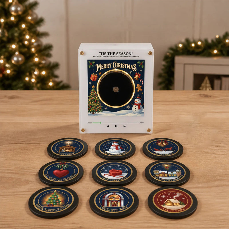 Autocollants de Noël pour réfrigérateur | Décoration interactive pour les fêtes avec 9 chansons de Noël classiques