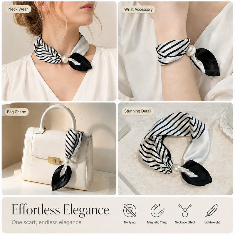 🤍 Collier avec rangée de perles et fermoir magnétique – Fermoir magnétique, prêt en quelques secondes !✨📦