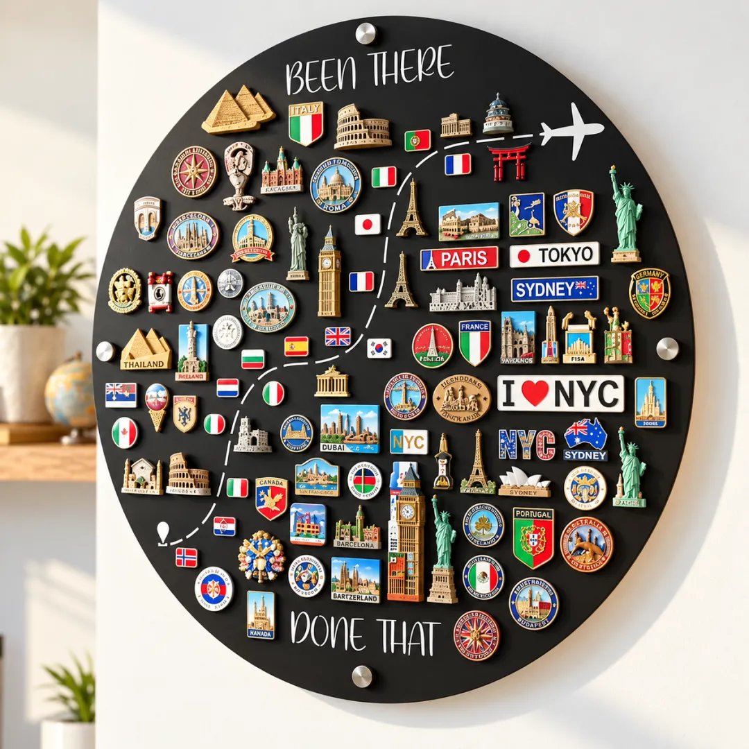 🌎✨Tableau magnétique de voyage - 💕Chaque aimant a son histoire. Chaque voyage mérite sa place