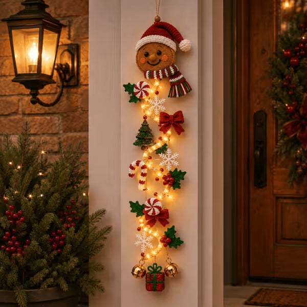 🎄 Accroche-porte de Noël lumineux ✨ Décoration festive pour la maison