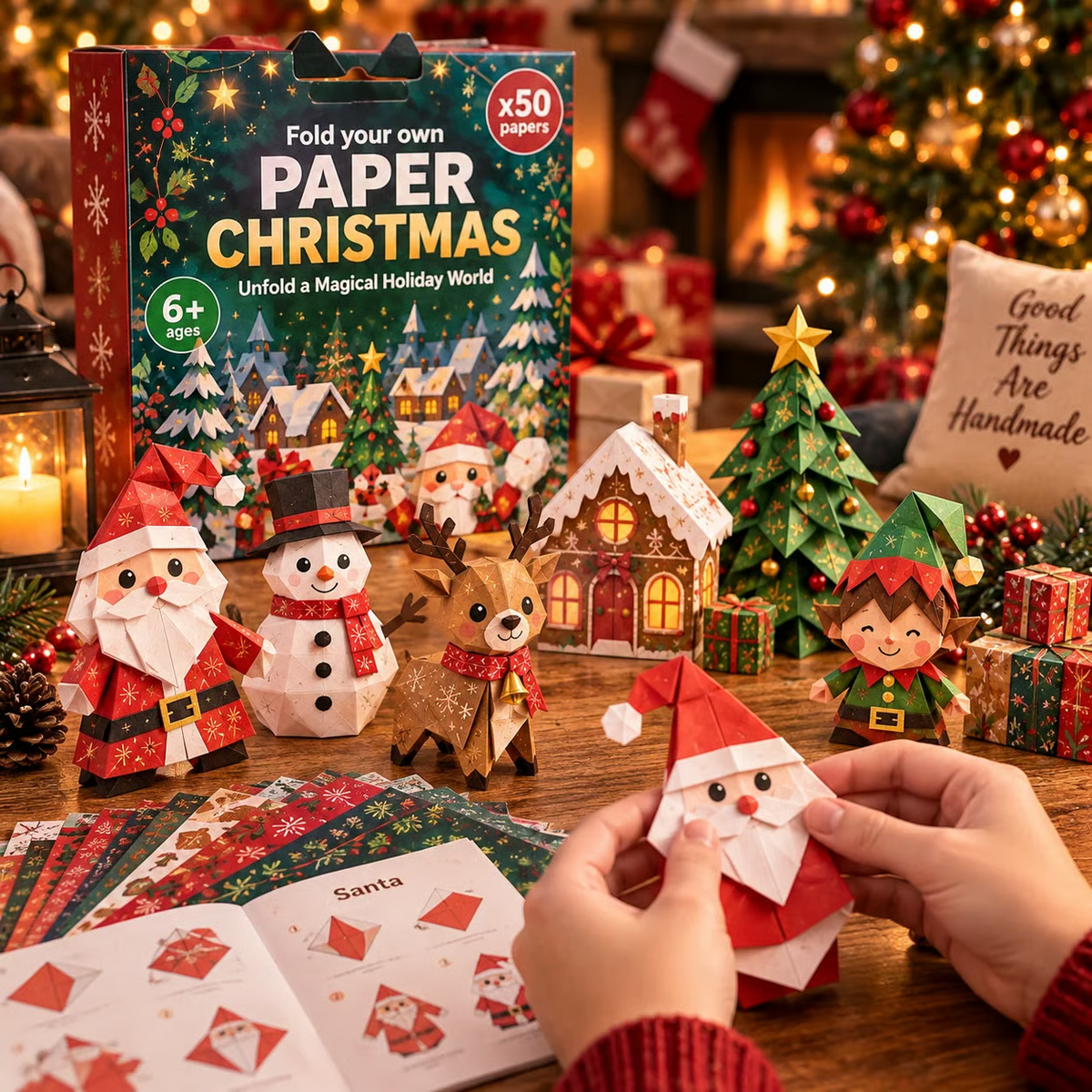 🎄Kit de bricolage de Noël en papier – 250 feuilles, 5 thèmes festifs🌟