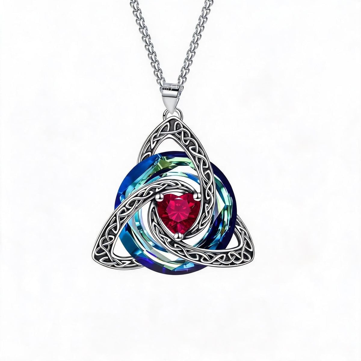 ✨Collier avec pierre de naissance et nœud celtique de la Trinité – Un symbole chargé de sens, représentant l'amour et le lien ❤️